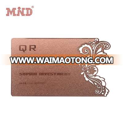 S/S hollow pattern etch and silk screen metal cards